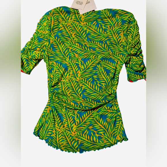 $218 DIANE VON FURSTENBERG Reversible Abriella Pool Tile/Bella Palms Top! NWT 🌷 - Picture 4 of 15